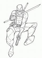 Coloring Deadpool Pages Popular sketch template