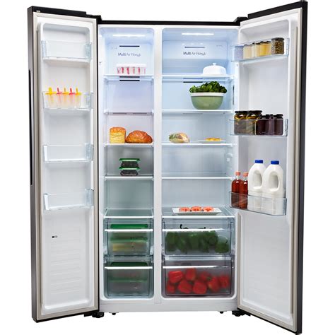 fridgemaster msfbs cm frost  american fridge freezer black  ebay