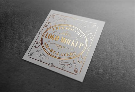 gold  silver stamping logo mockup graphicsfuel