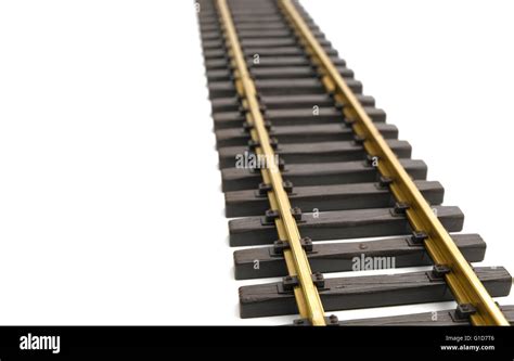 rail track isolated   white background stock photo alamy