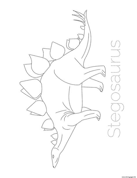 dinosaur stegosaurus tracing picture coloring page printable