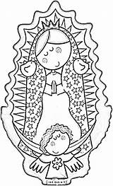 Coloring Guadalupe Pages Virgen Virgin Comments Virgencita sketch template