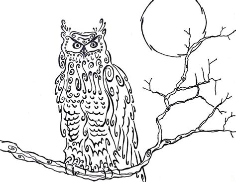 cartoon snowy owl coloring home