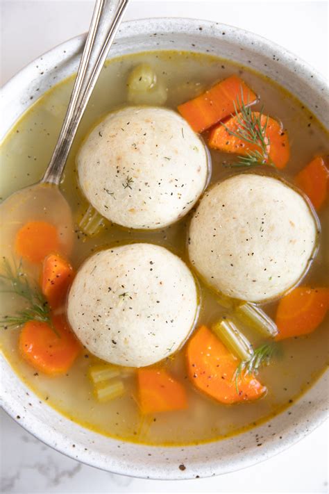 matzo ball soup  forked spoon
