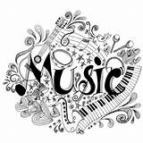 Music Coloring Printable Pages Mandala Book Zentangle Etsy Tattoo Clipart Drawings sketch template