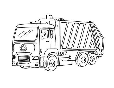 printable garbage truck coloring page    https
