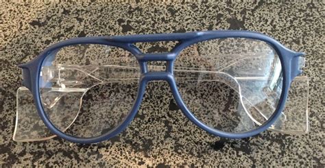 stylish vintage blue frame aviator safety glasses aearo