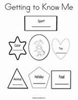 Coloring Pages Getting Know Favorites Educational Color Favorite Things Comments sketch template