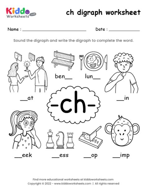 printable ch digraph worksheet kiddoworksheets