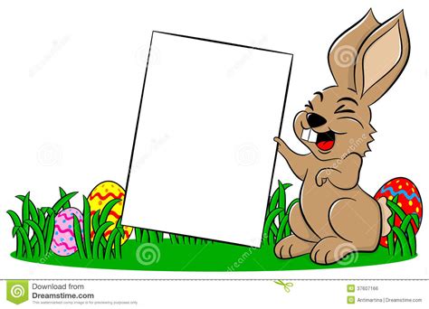 easter bunny holding  sign  hand stock vector image