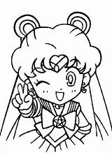 Coloring Cute Pages Sailor Moon Kids sketch template