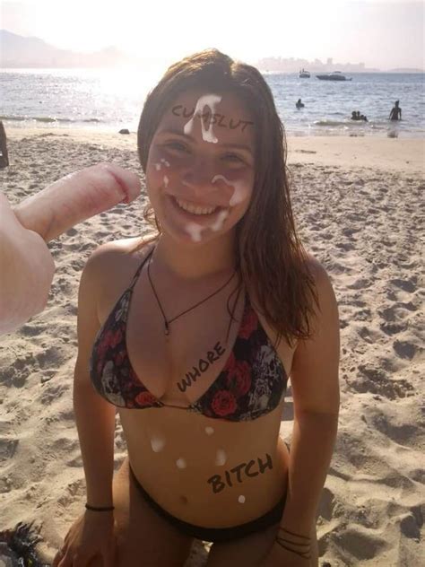 Brazilian Bitch Princess On The Beach Cum Face