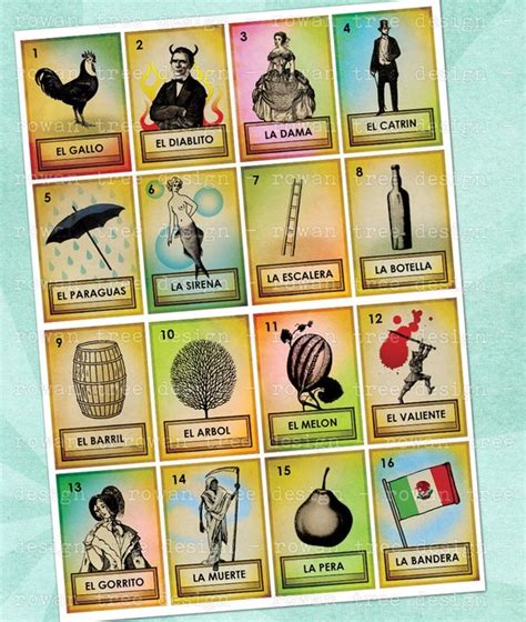 loteria cards entire set  cards  digital collage sheets