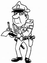 Coloring Policeman Pages Kids Printable sketch template