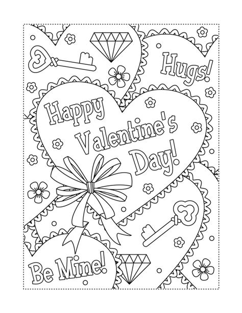 valentines day coloring pages  printable  kids adults