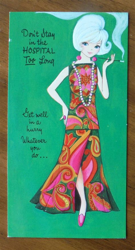 Groovy Mod Vintage Get Well Card 1970 S Get Well Card