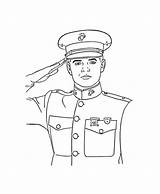 Coloring Officer Pages Drawing Soldier Saluting Salute Veterans Navy Getdrawings Giving Color Kids Popular Azcoloring sketch template