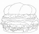 Coloring Burger Pages Hamburger King Template Library Clipart Popular Gaucamole sketch template