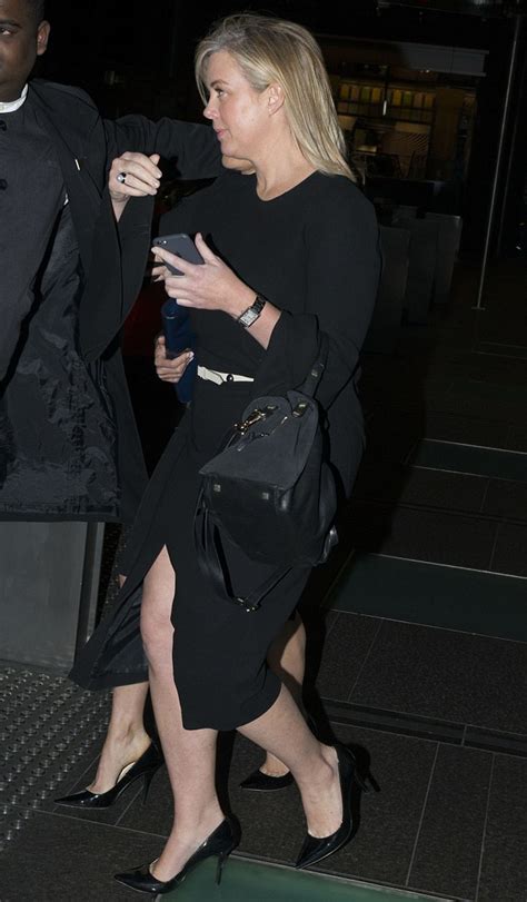Samantha Armytage In Skirt With Thigh High Split As She Emerges From A