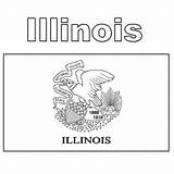 Illinois Coloring State Flag Color sketch template