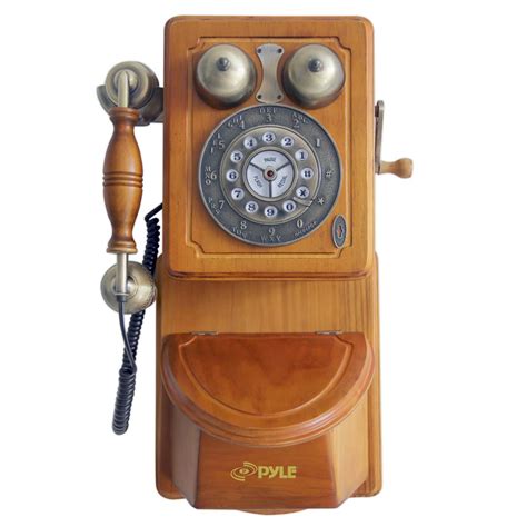 amazoncom pyle prt retro antique country wall phone retail packaging wood corded