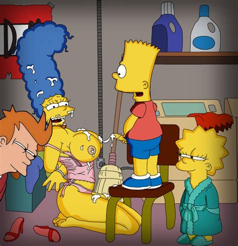 even fry got back from the future to see bart simpson cums all over marge s boobs in a basement