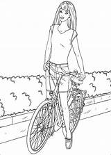 Barbie Coloring Pages Cycling sketch template