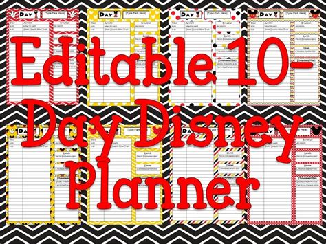 fillable itinerary template disney calendar template printable
