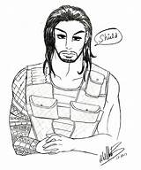 Roman Reigns Wwe Pages Coloring Getdrawings Getcolorings Color sketch template