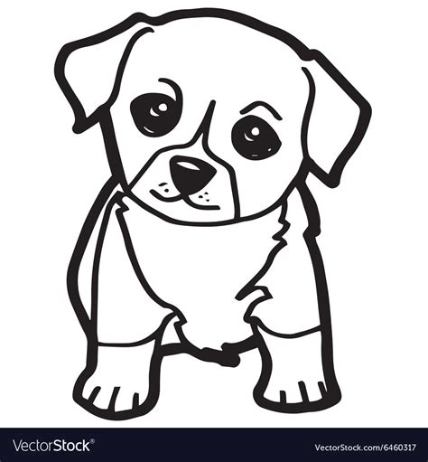 cartoon dog coloring page royalty  vector image