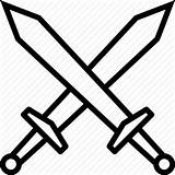 Swords Crossed Sword Icon Battle War Combat Weapon Icons Transparent Line Pluspng Game sketch template