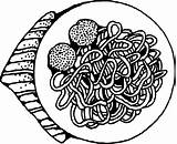 Spaghetti Meatballs Clip Onlinelabels sketch template