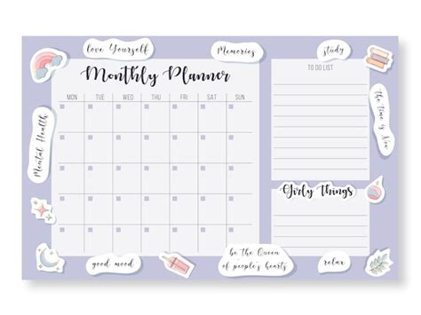 premium vector monthly planner calendar template
