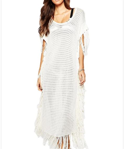Cheap Women White Crochet Swimsuit Cover Up Online Store