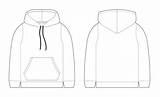 Hoodie Template Drawing Sketch Vector Mockup Front Illustrations Hoody Technical Back Sweatshirt Men Fashion Color Sportswear Isolated Stock Word Clip sketch template