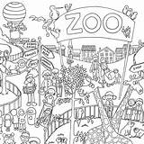 Zoo Coloring Poster Colouring Kids Posters Pages Giant Really Visit Animals Animal Print Notonthehighstreet Style Family Pinch Zoom sketch template