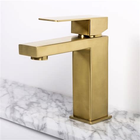 kirk single lever brushed gold bathroom faucet ikou