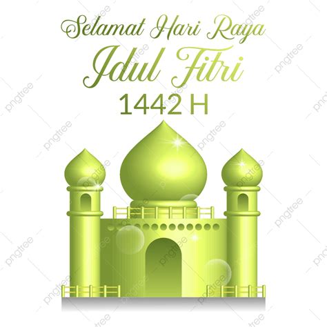 gambar salam masjid hijau elemen idul fitri poster perayaan muslim