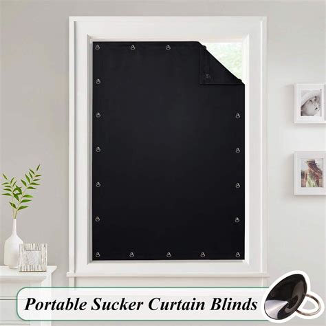 temporary blackout blinds curtain  window travel portable adjustable suckers shade drapes