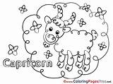 Sheet Birthday Colouring Capricorn Happy Coloring Title sketch template