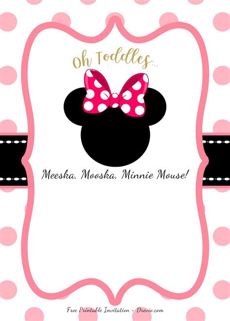 printable minnie mouse head invitation template  invitation