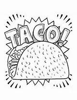 Taco Coloring Tacos Dragons Pages Colouring Sheets Party Kids Food Preschool Printable Mexican Clip Book Pinata Color Tuesday Worksheet Cinco sketch template