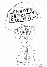 Dot Bheem Coloring Chota Pages Printable sketch template