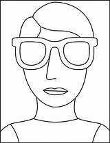 Sunglasses sketch template