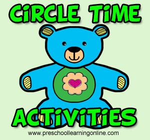 circle time games preschool learning  lesson plans worksheets