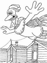 Chicken Run Pages Rocky Flying Coloring Kids Printable sketch template