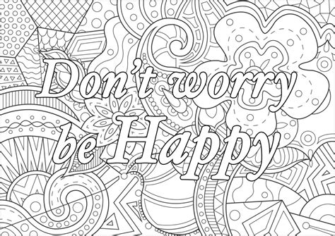 printable adult coloring pages quotes  happy