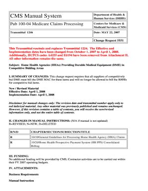 fillable  cms manual system medicarefindcom fax email print pdffiller