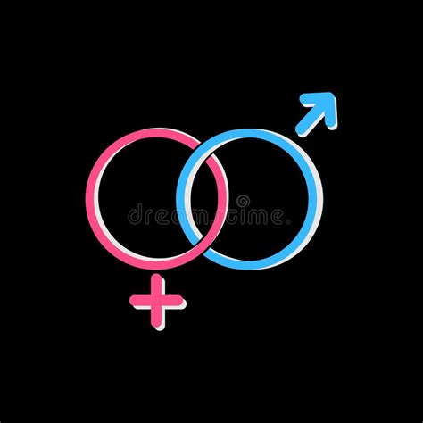 Gender Sex Symbol Or Symbols Of Men And Women Icon Logo Flat In Blue