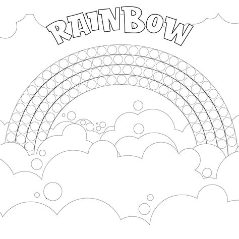 dot rainbow printable coloring pages printableecom